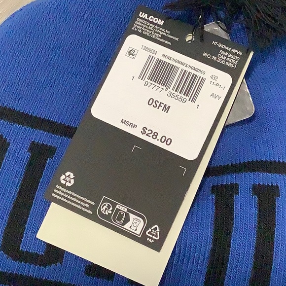 Under Armour men’s blue and black winter beanie hat - Picture 3 of 6